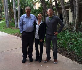 From left: Allan Baird, Jane Mattsen (Abel Software), Caleb Queern (MBA Student, San Diego State)